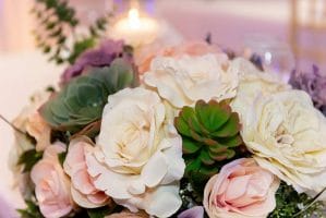 White and pink rose bouquet