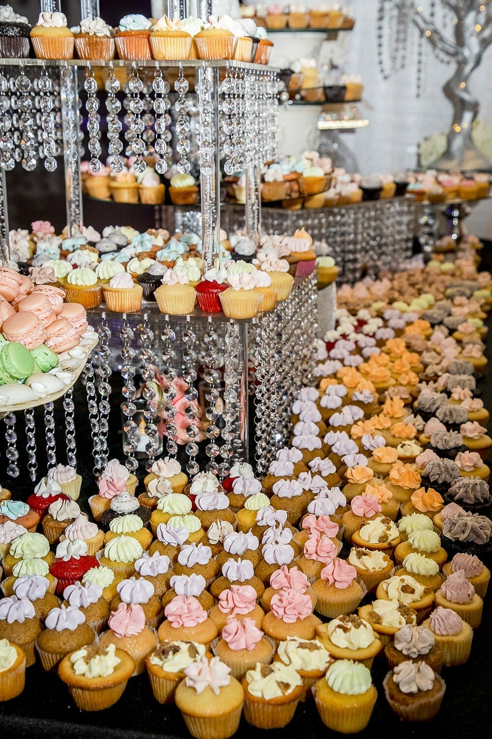 Macaroon and cupcake display